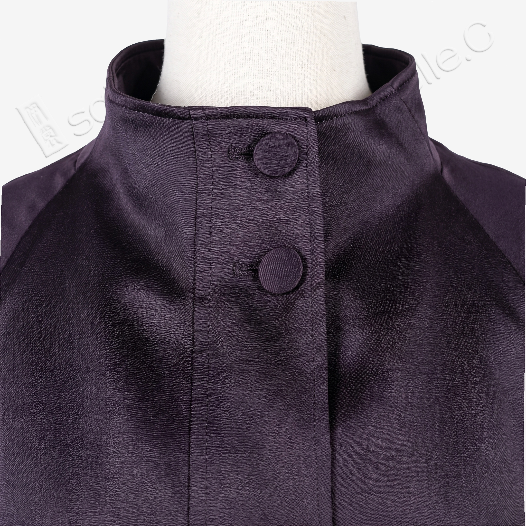 Gambiered Canton Silk Leather Belted Trench Coat - 皮子料香雲紗外套