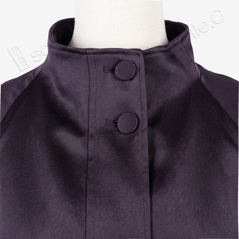 Gambiered Canton Silk Leather Belted Trench Coat - 皮子料香雲紗外套