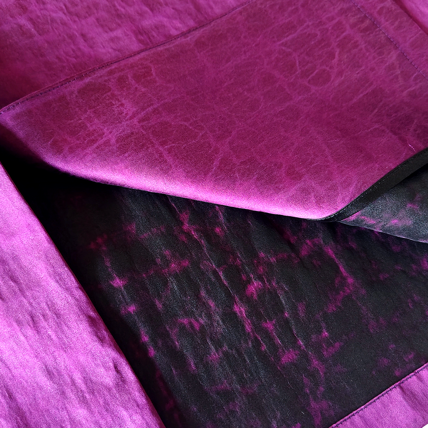 Crackle-Texture Gambiered Canton Silk Outerwear - 龜裂紋香雲紗外套