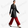 Leather‑Finish Gambiered Canton Silk Trench Coat - 重緞香雲紗風衣外套