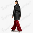 Leather‑Finish Gambiered Canton Silk Trench Coat - 重緞香雲紗風衣外套
