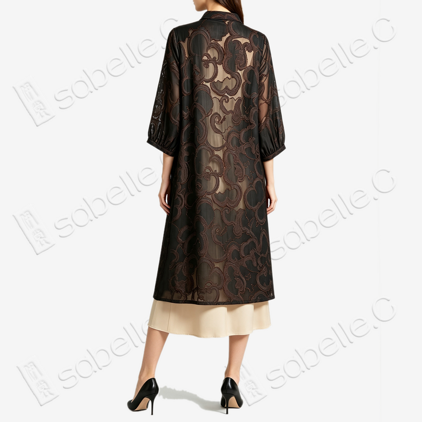 Hua‑Luo Jacquard Gambiered Canton Silk Shirt‑Jacket - 花蘿香雲紗提花開衫