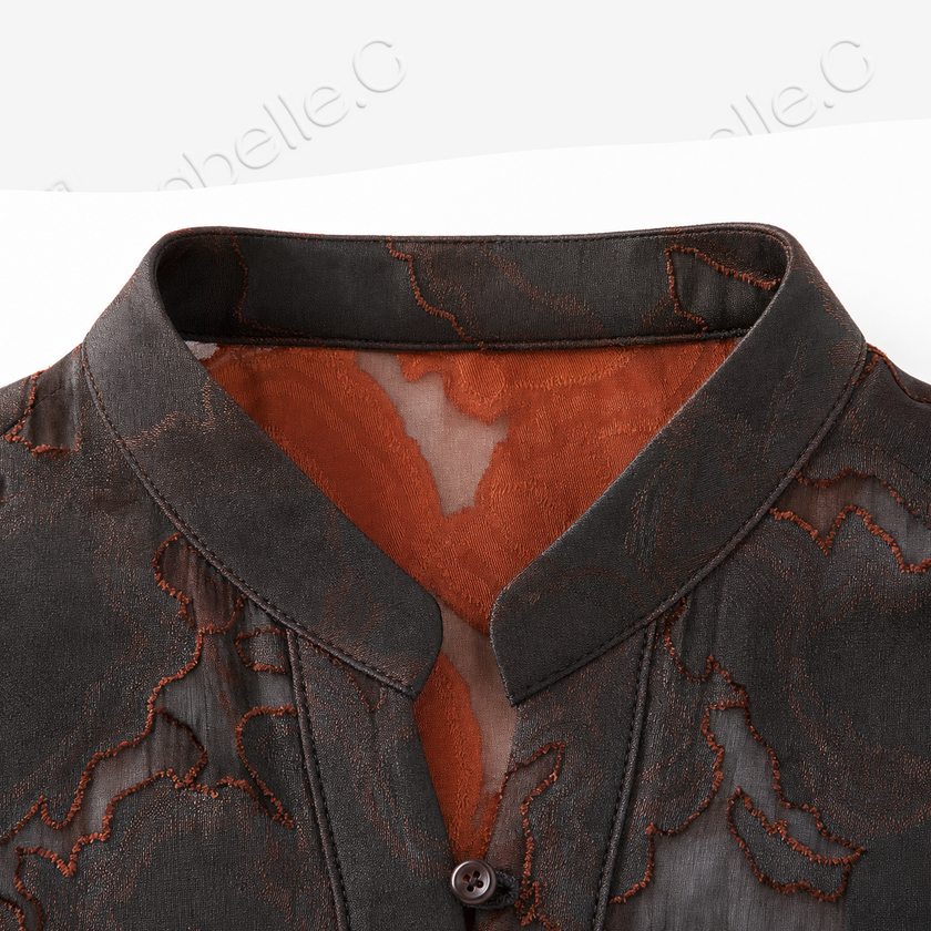 Hua‑Luo Jacquard Gambiered Canton Silk Shirt‑Jacket - 花蘿香雲紗提花開衫