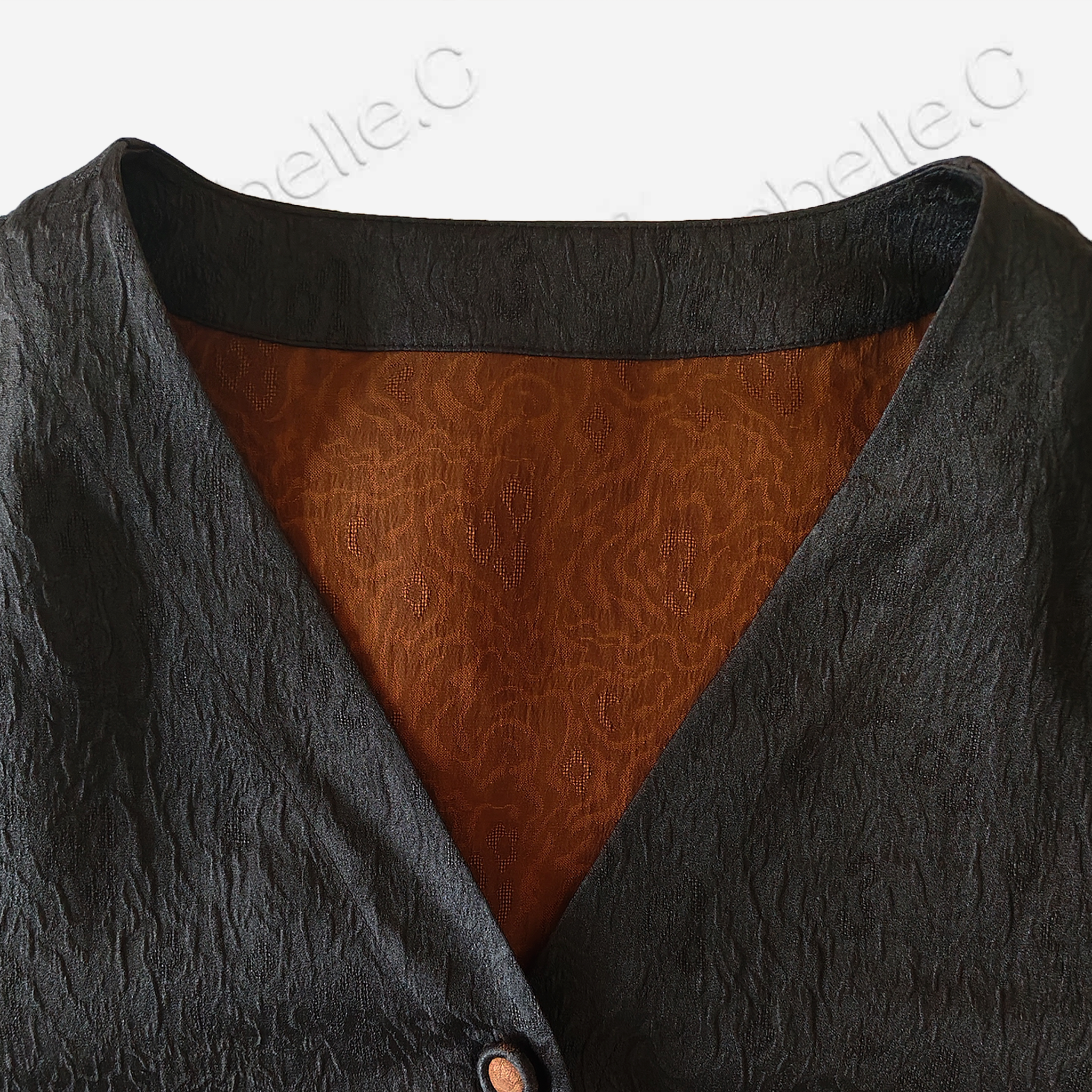 Jacquard Gambiered Canton Silk Jacket - 香雲紗外套