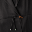 Leather‑Finish Gambiered Canton Silk Curved‑Hem Jacket - 皮子料香雲紗外套