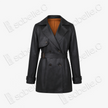Leather‑Finish Gambiered Canton Silk Trench Coat - 重緞香雲紗風衣外套