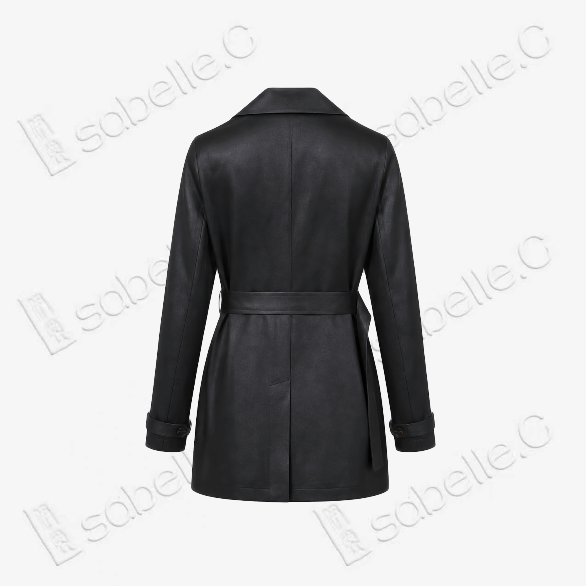 Leather‑Finish Gambiered Canton Silk Trench Coat - 重緞香雲紗風衣外套