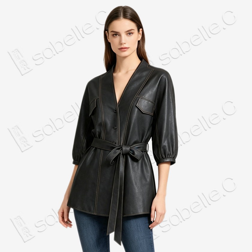 Heavy Silk Gambiered Canton Silk Trench Coat - 皮子料重緞香雲紗風衣外套
