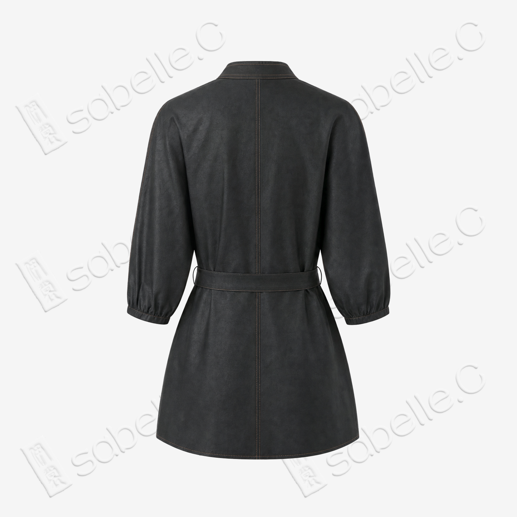 Heavy Silk Gambiered Canton Silk Trench Coat - 皮子料重緞香雲紗風衣外套