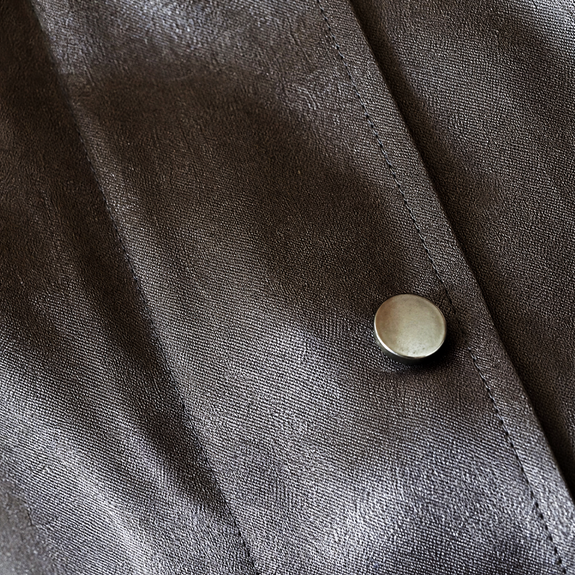 Heavy Silk Gambiered Canton Silk Trench Coat - 皮子料重緞香雲紗風衣外套