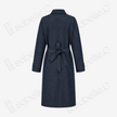 Long Trench Coat in Blue Crackle‑Pattern Gambiered Canton Silk - 藍龜裂紋香雲紗長風衣