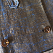 Long Trench Coat in Blue Crackle‑Pattern Gambiered Canton Silk - 藍龜裂紋香雲紗長風衣