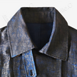 Long Trench Coat in Blue Crackle‑Pattern Gambiered Canton Silk - 藍龜裂紋香雲紗長風衣