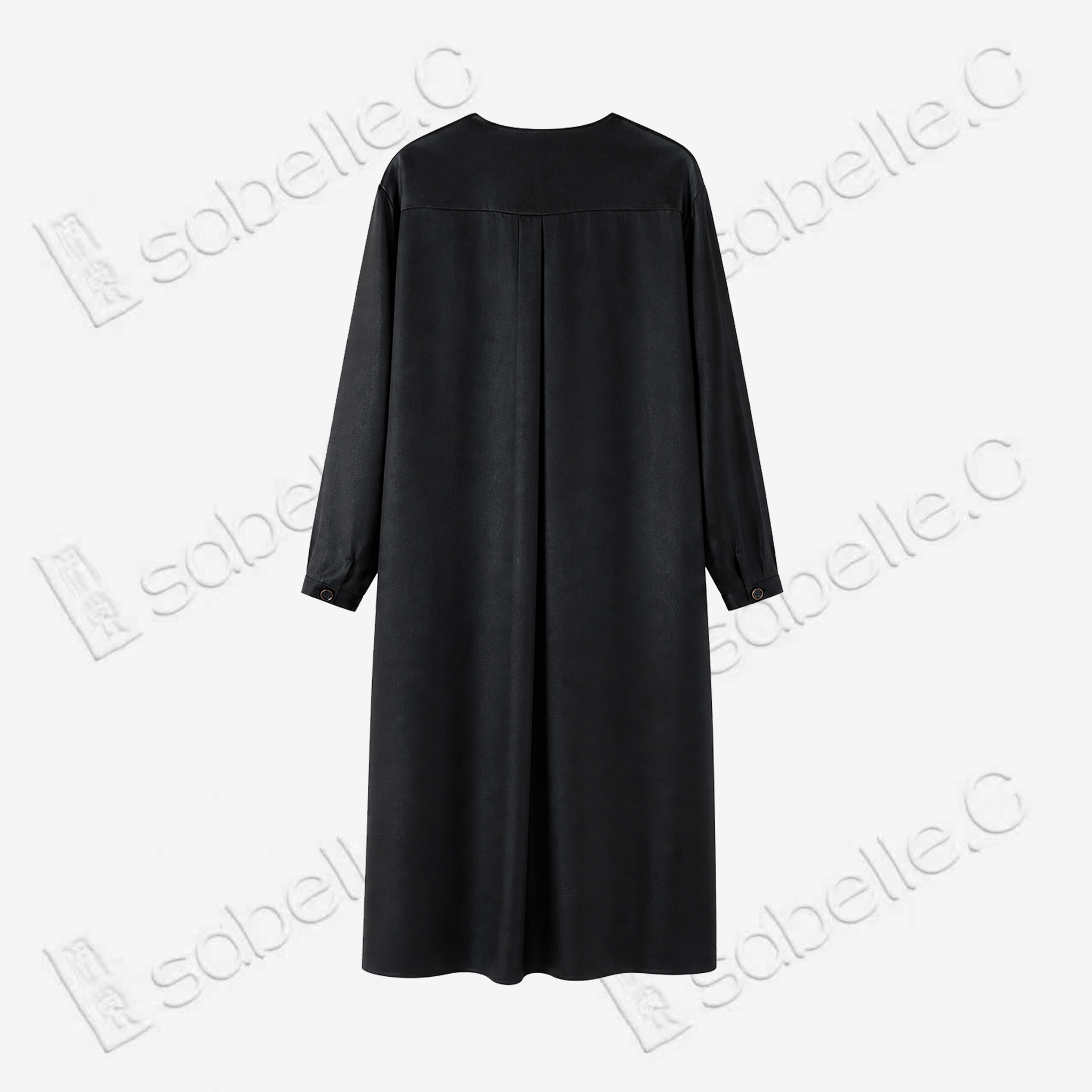 Long Coat in Heavy‑Weight Gambiered Canton Silk - 皮子料重緞香雲紗長外套