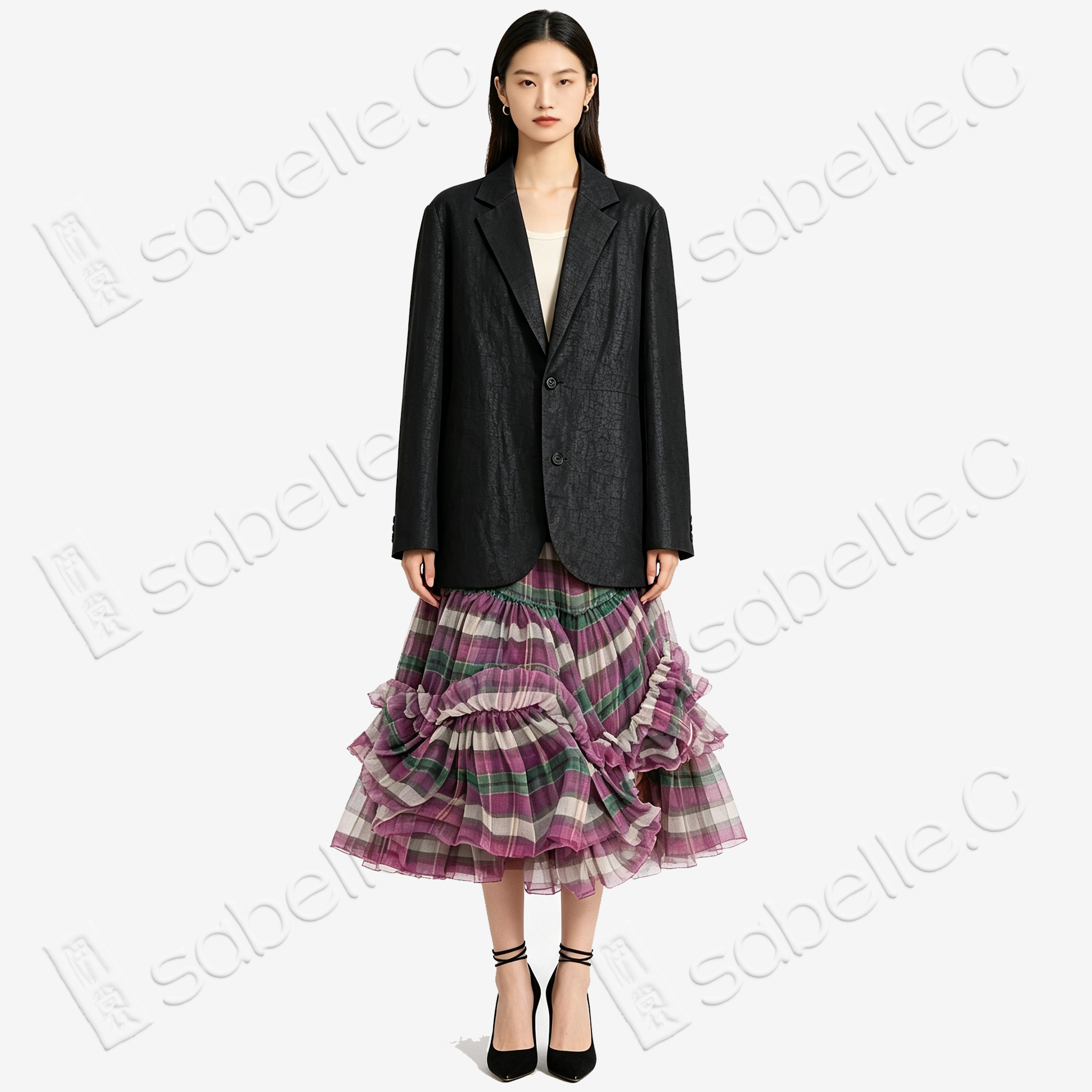 Crackle‑Texture Gambiered Canton Silk - 龜裂紋香雲紗西裝