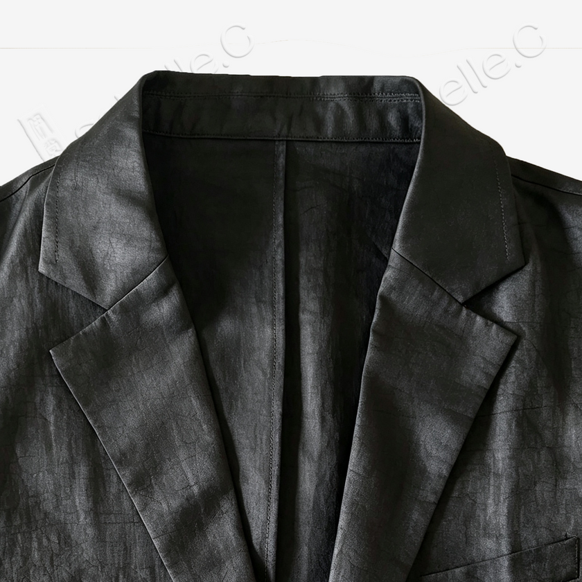 Crackle‑Texture Gambiered Canton Silk - 龜裂紋香雲紗西裝