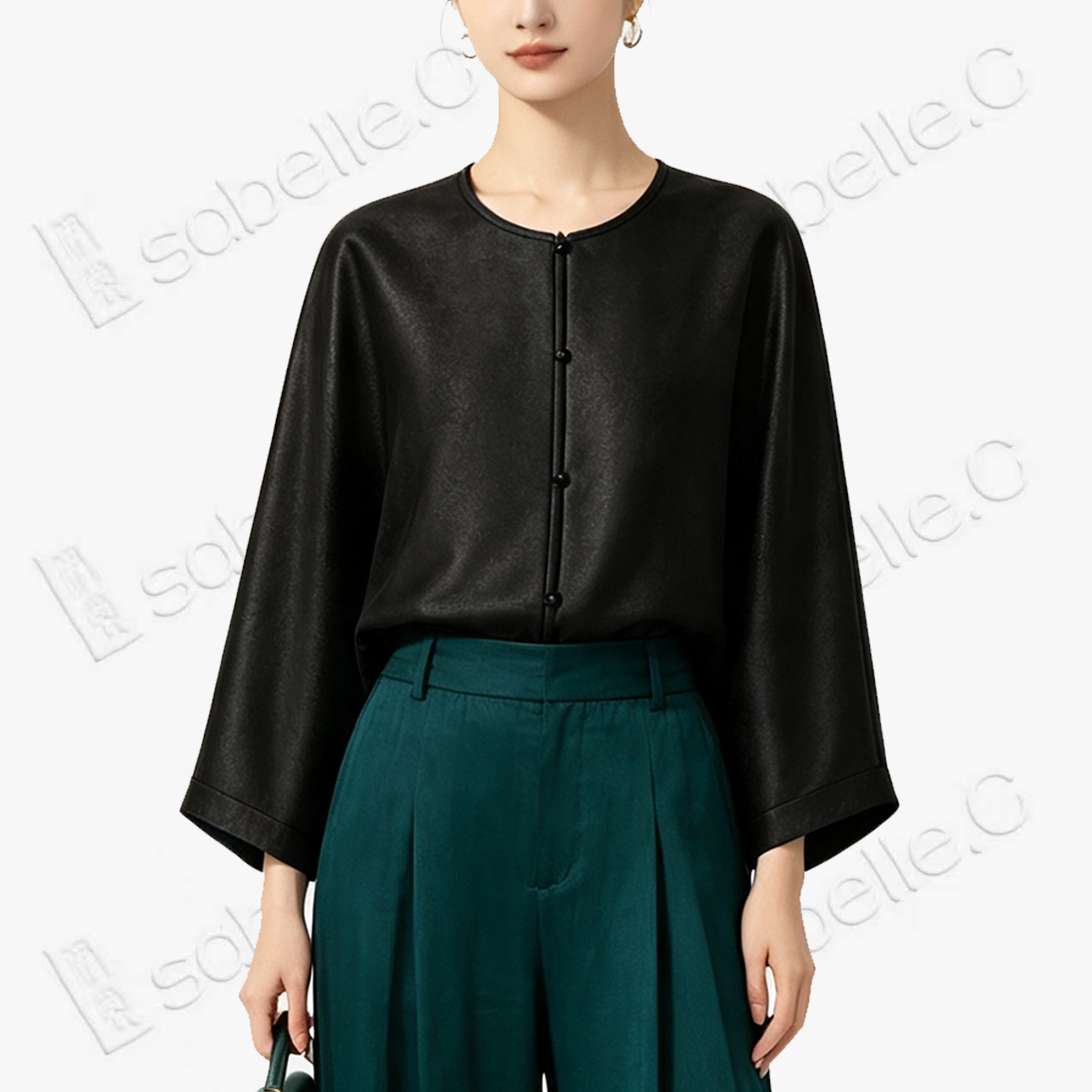 Heavy‑Satin Gambiered Canton Silk Short Jacket - 皮子料重磅香雲紗短外套