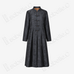 Gambiered Canton Silk Mandarin‑Collar Long Coat - 香雲紗盤口對襟長外套