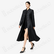 Gambiered Canton Silk Mandarin‑Collar Long Coat - 香雲紗盤口對襟長外套
