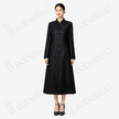 Gambiered Canton Silk Mandarin‑Collar Long Coat - 香雲紗盤口對襟長外套