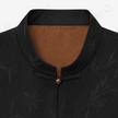 Gambiered Canton Silk Mandarin‑Collar Long Coat - 香雲紗盤口對襟長外套