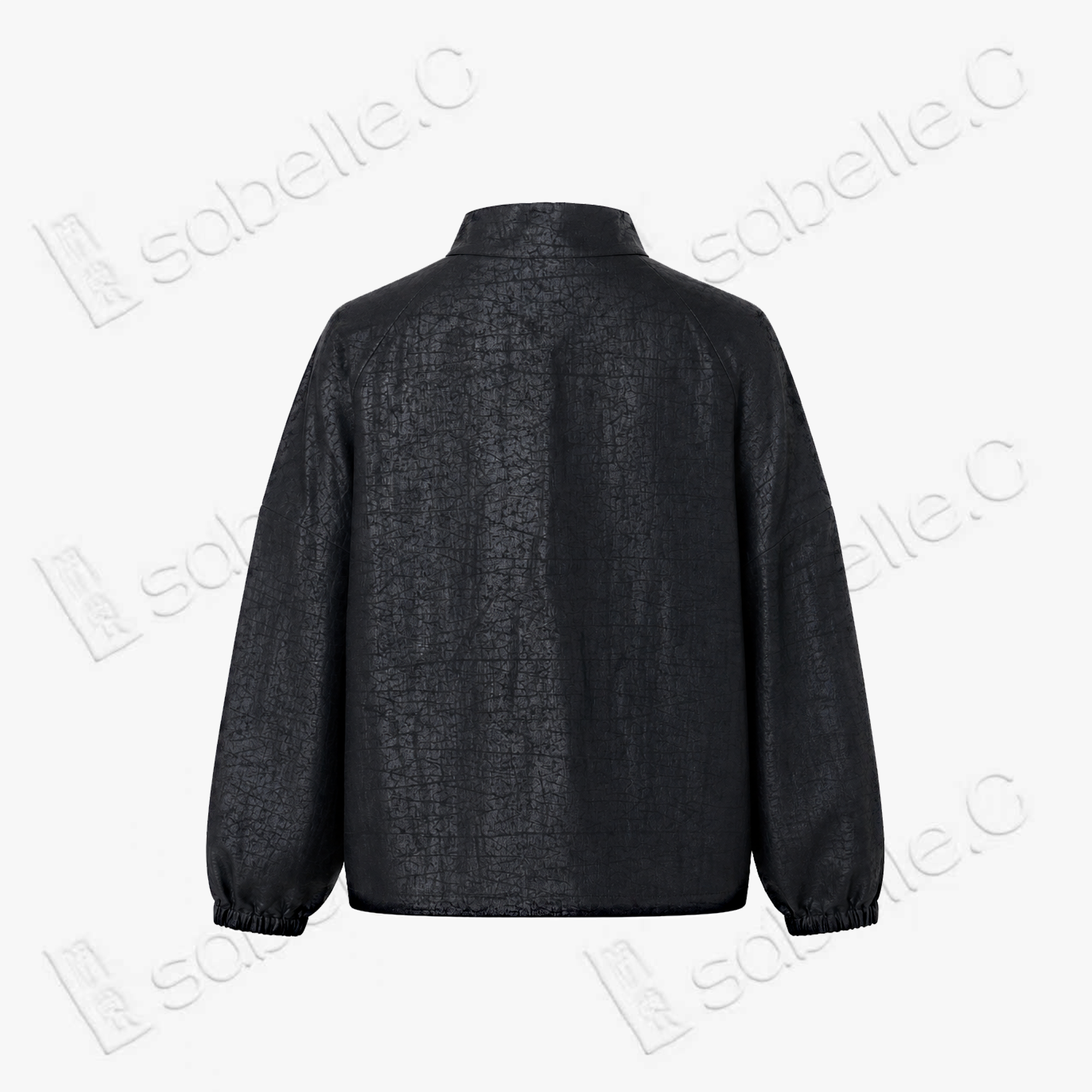 Crackled‑Texture Gambiered Canton Silk Short Jacket - 龜裂紋香雲紗短外套