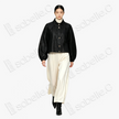Crackled‑Texture Gambiered Canton Silk Short Jacket - 龜裂紋香雲紗短外套