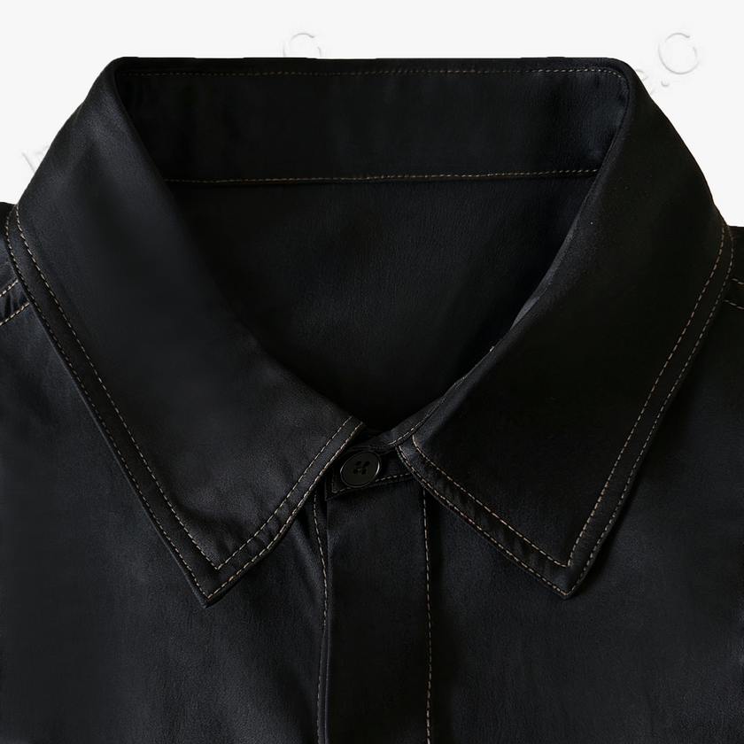 Heavy‑Weight Gambiered Canton Silk Shirt - 重磅皮子料香雲紗襯衫
