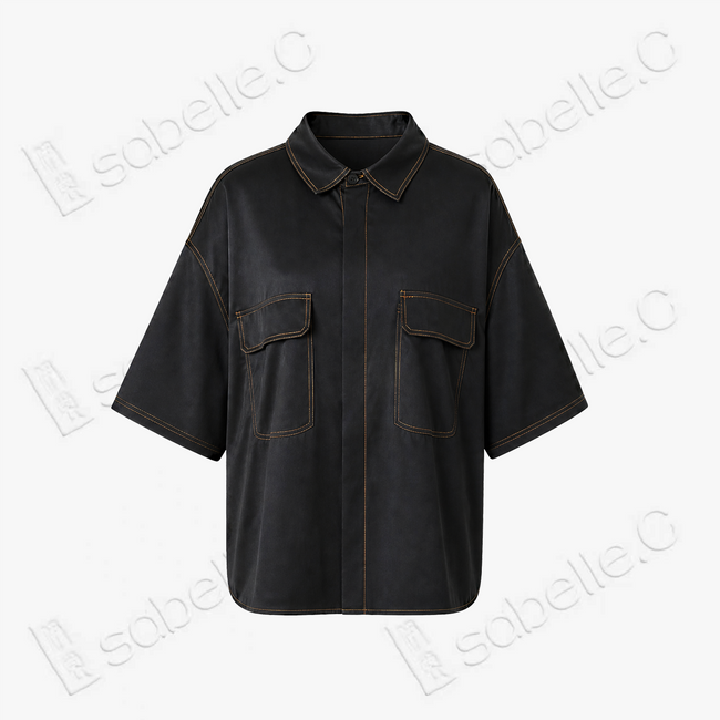 Heavy‑Weight Gambiered Canton Silk Shirt - 重磅皮子料香雲紗襯衫
