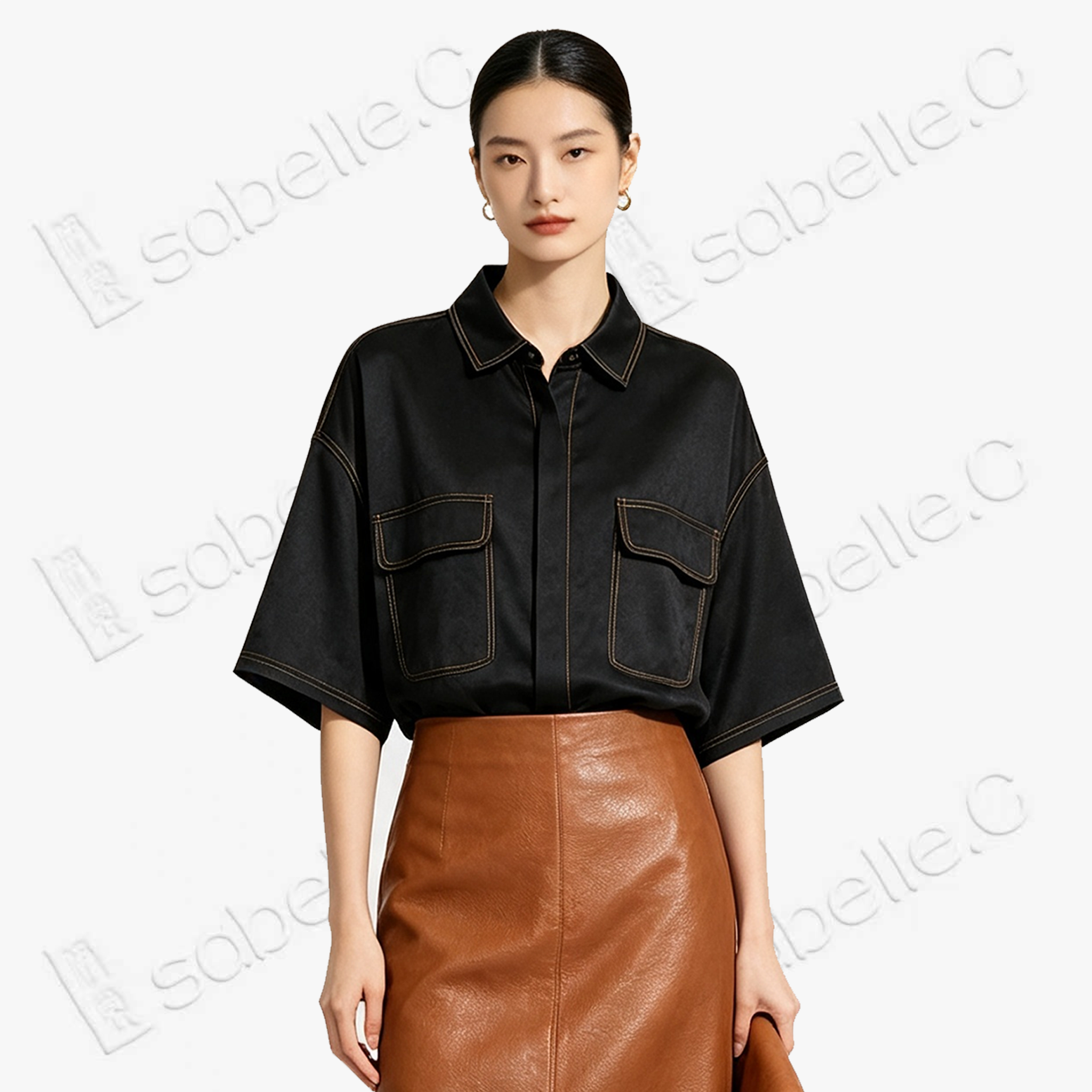 Heavy‑Weight Gambiered Canton Silk Shirt - 重磅皮子料香雲紗襯衫
