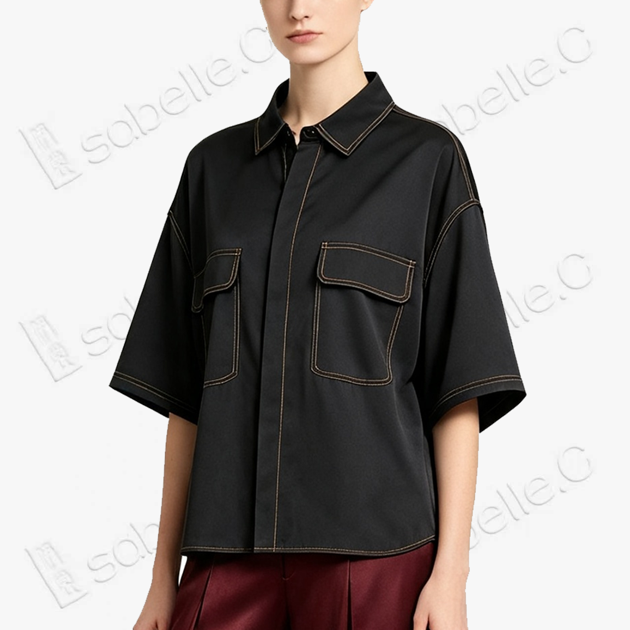 Heavy‑Weight Gambiered Canton Silk Shirt - 重磅皮子料香雲紗襯衫