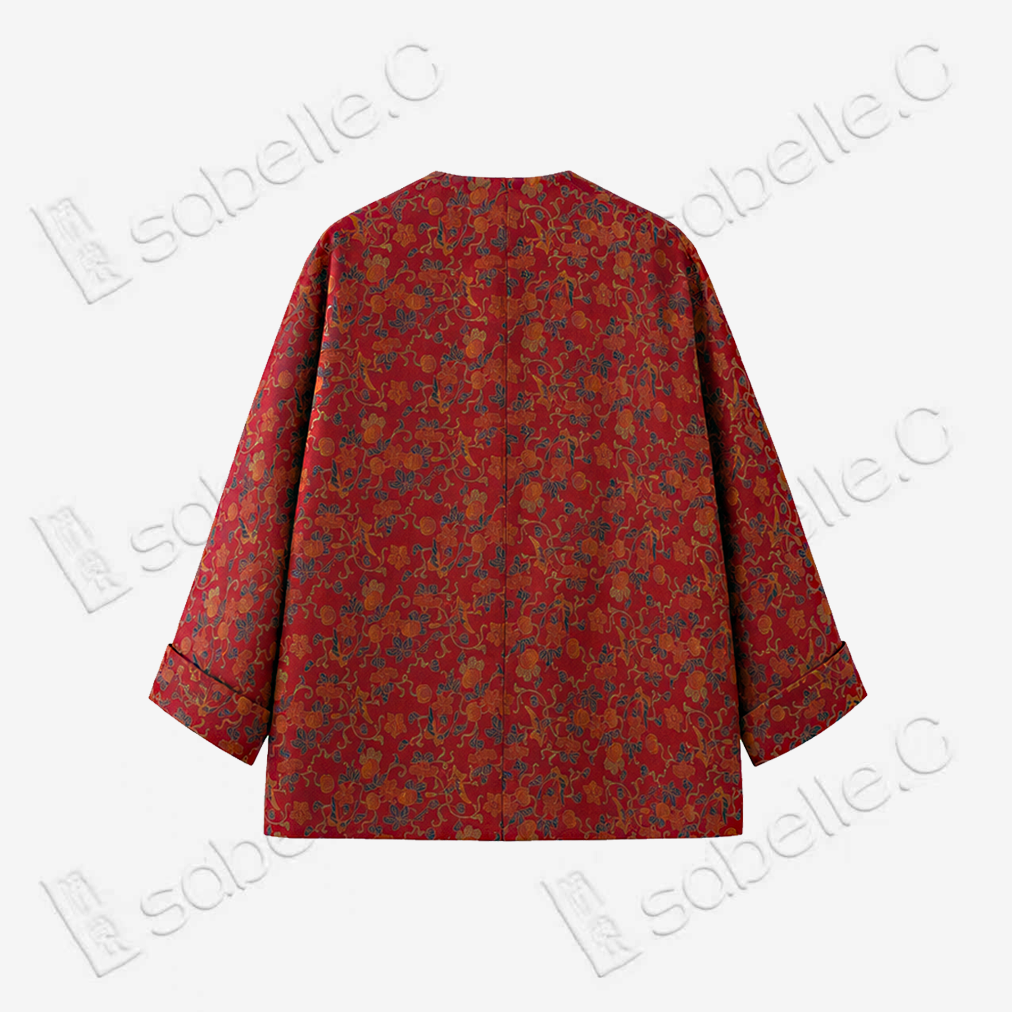 Floral Gambiered Canton Silk Jacket - 香雲紗外套