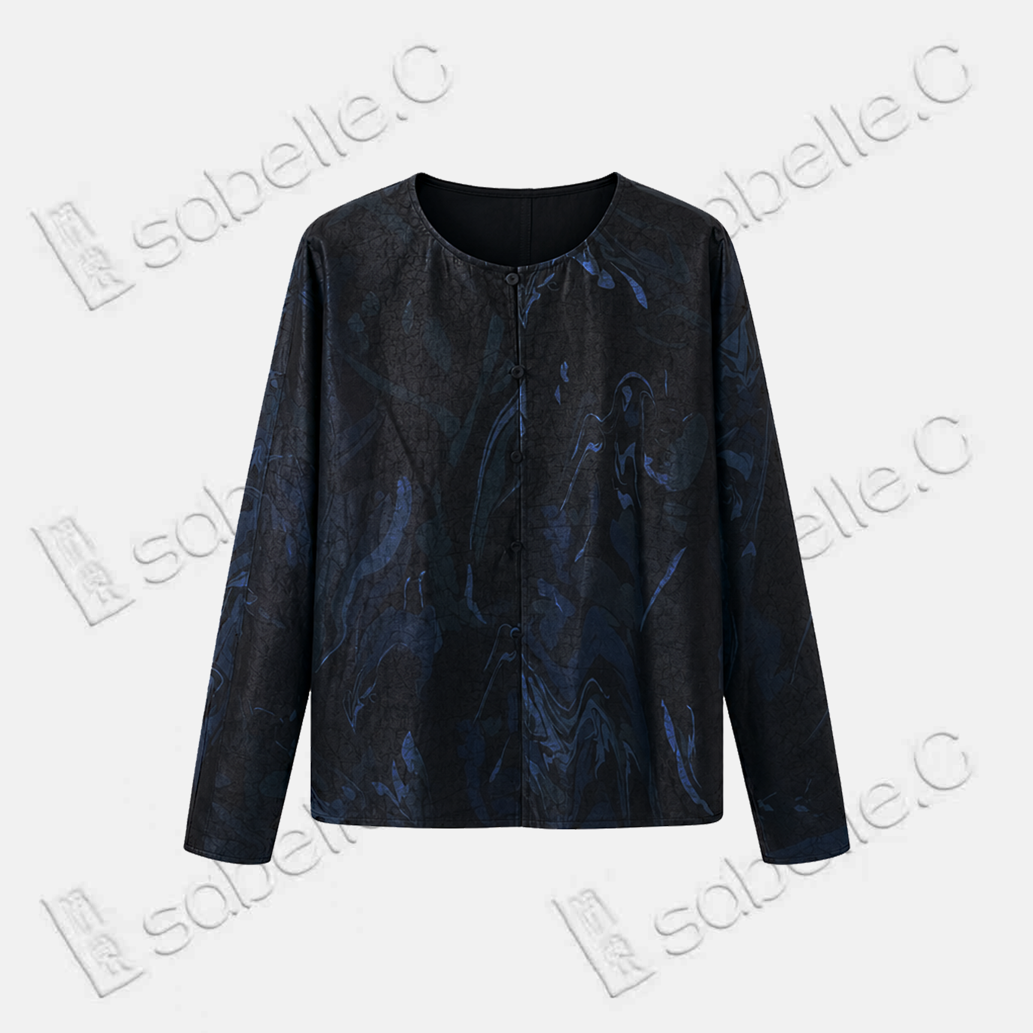 Crackled‑Texture Gambiered Canton Silk Jacket - 龜裂紋香雲紗短外套