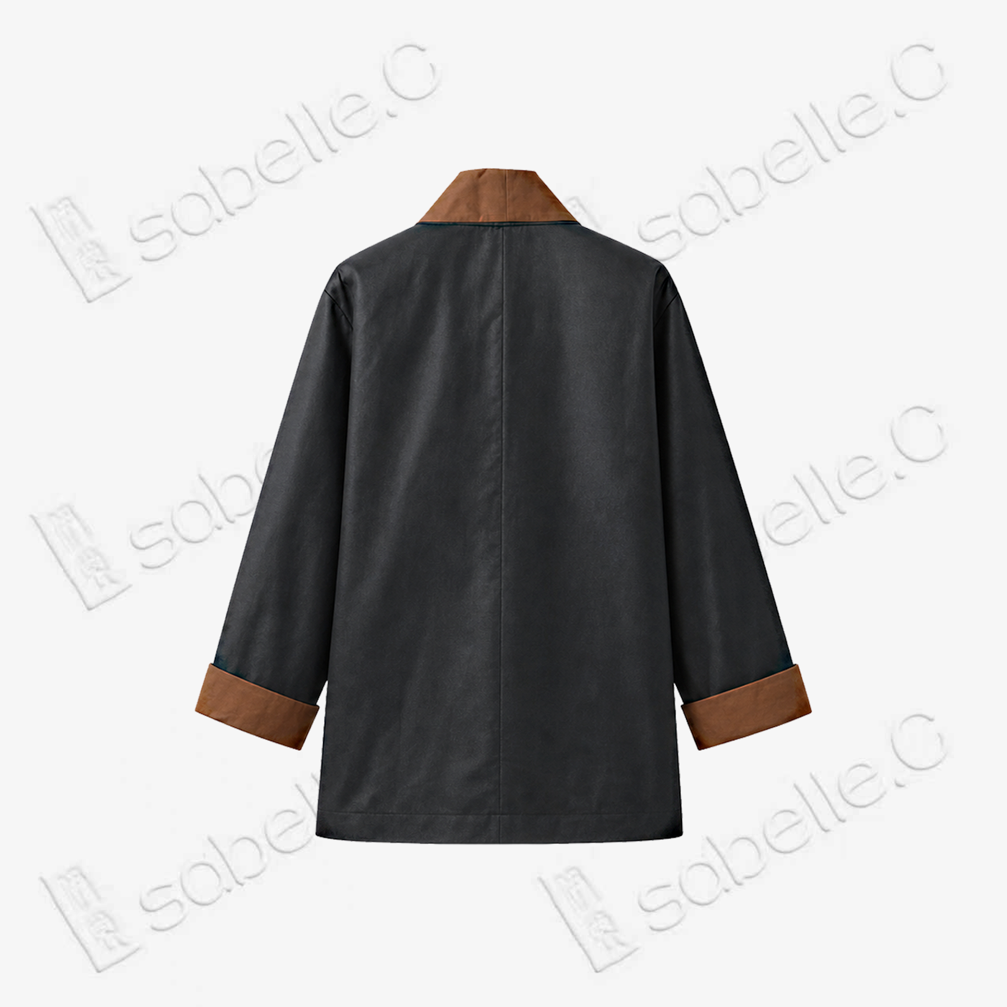 Contrast‑Trim Gambiered Canton Silk Open‑Front Jacket - 皮子料重磅香雲紗開襟外套
