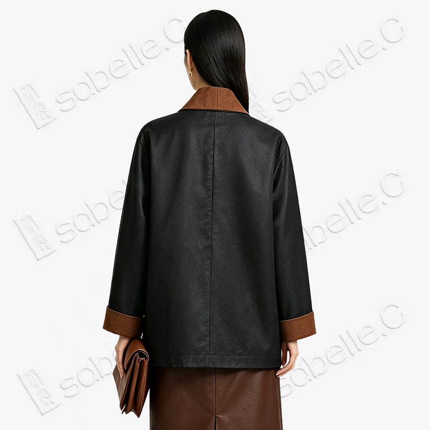 Contrast‑Trim Gambiered Canton Silk Open‑Front Jacket - 皮子料重磅香雲紗開襟外套