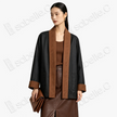 Contrast‑Trim Gambiered Canton Silk Open‑Front Jacket - 皮子料重磅香雲紗開襟外套