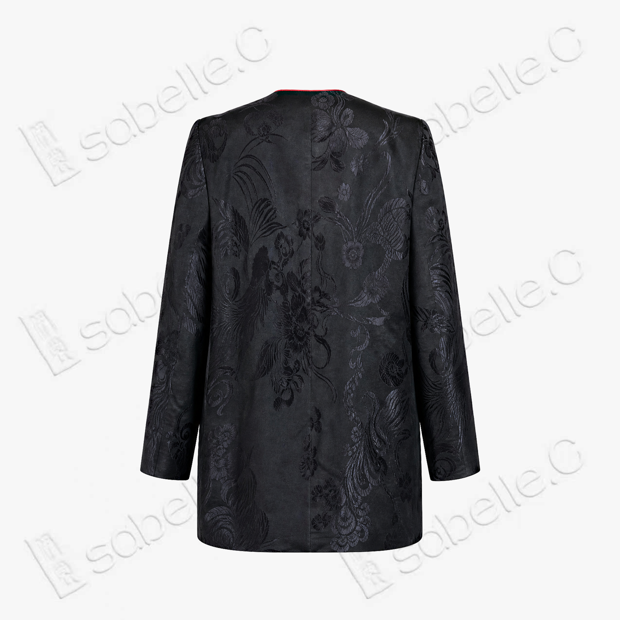 Vintage Silk‑Satin Jacquard Blazer - 真絲老緞外套