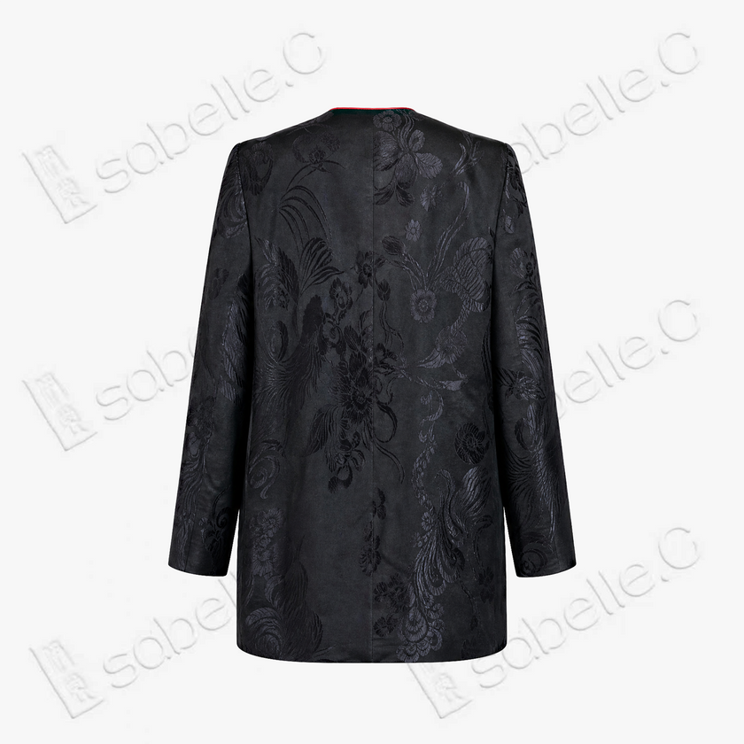 Vintage Silk‑Satin Jacquard Blazer - 真絲老緞外套