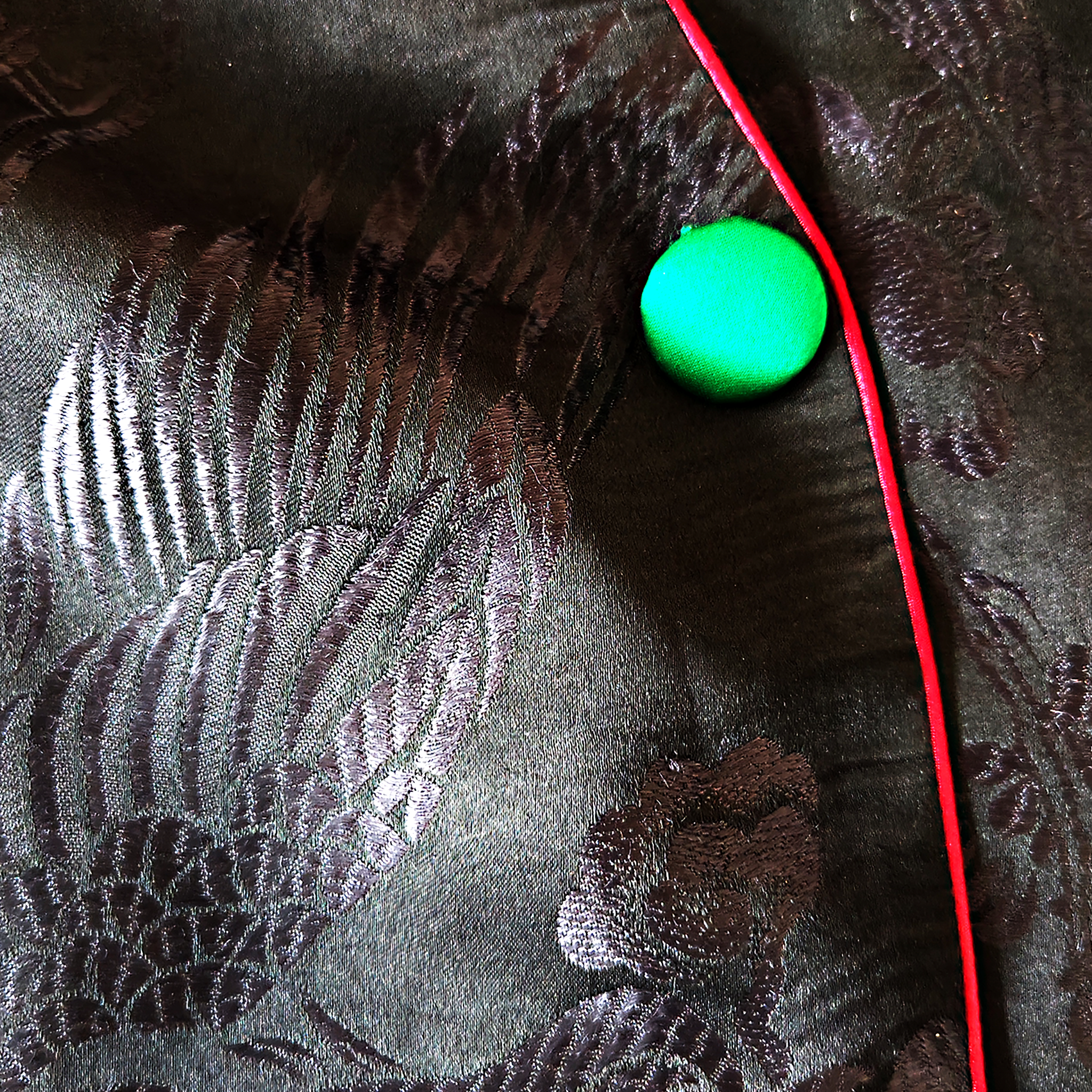 Vintage Silk‑Satin Jacquard Blazer - 真絲老緞外套