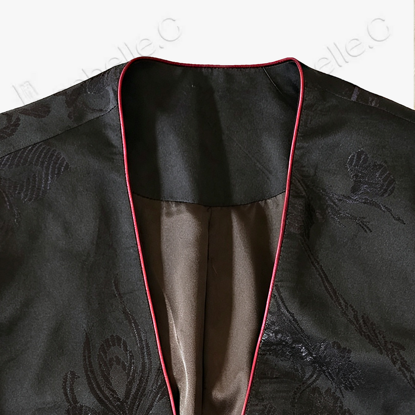 Vintage Silk‑Satin Jacquard Blazer - 真絲老緞外套