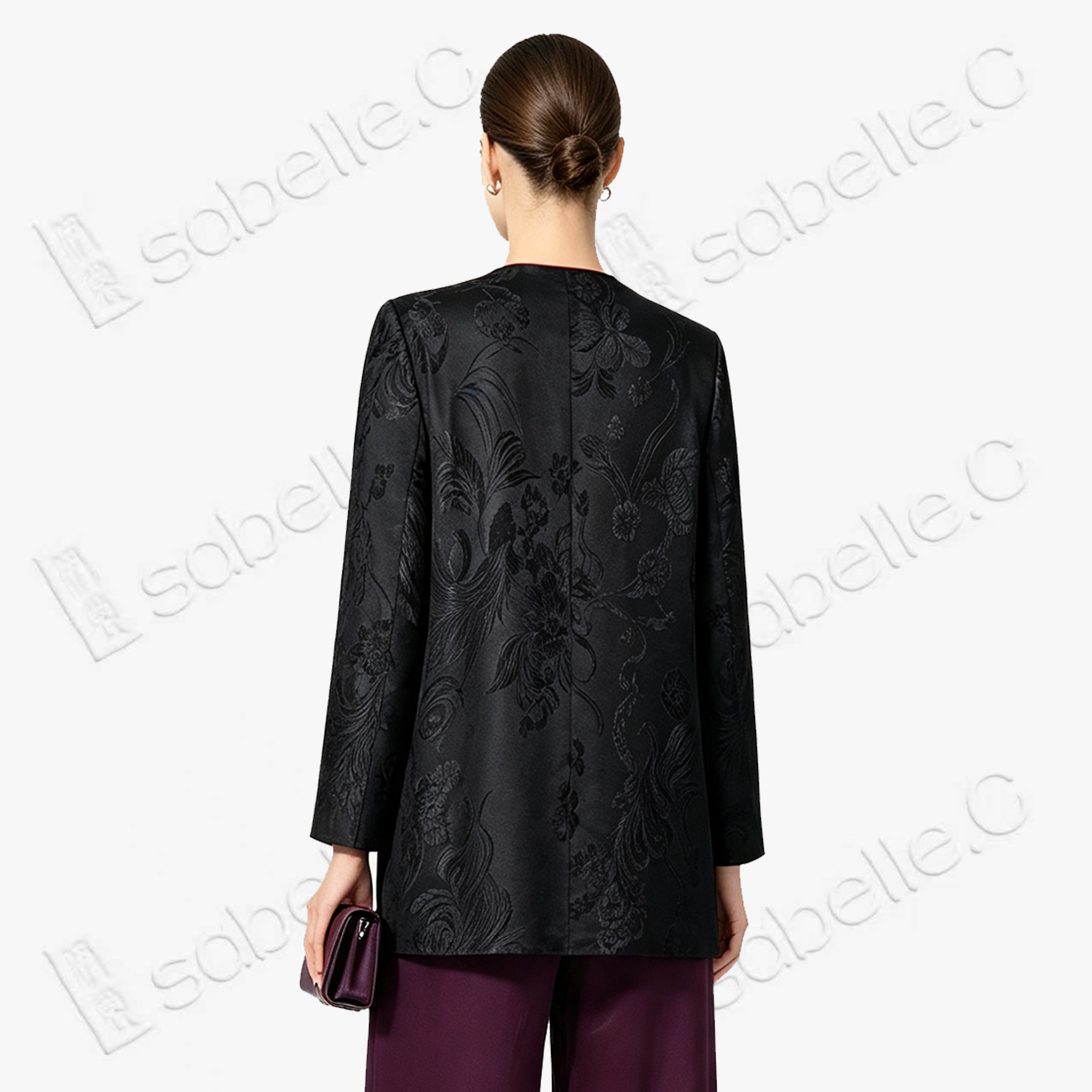 Vintage Silk‑Satin Jacquard Blazer - 真絲老緞外套