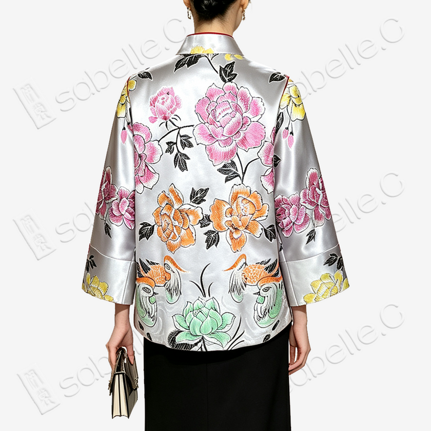 Vintage Silk‑Satin Embroidered Jacket - 真絲老緞刺繡外套