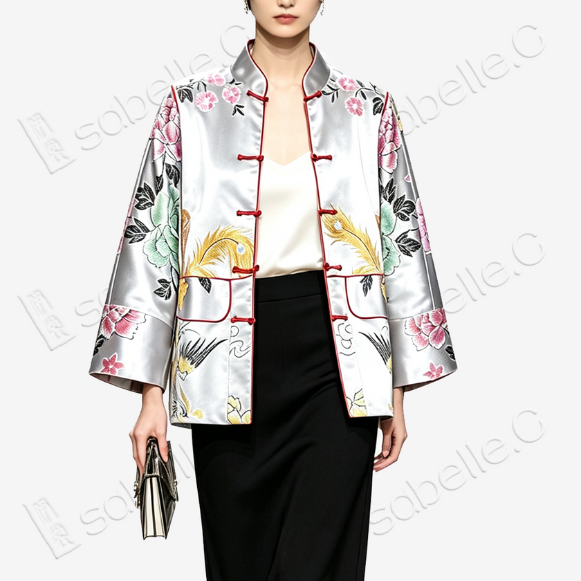 Vintage Silk‑Satin Embroidered Jacket - 真絲老緞刺繡外套