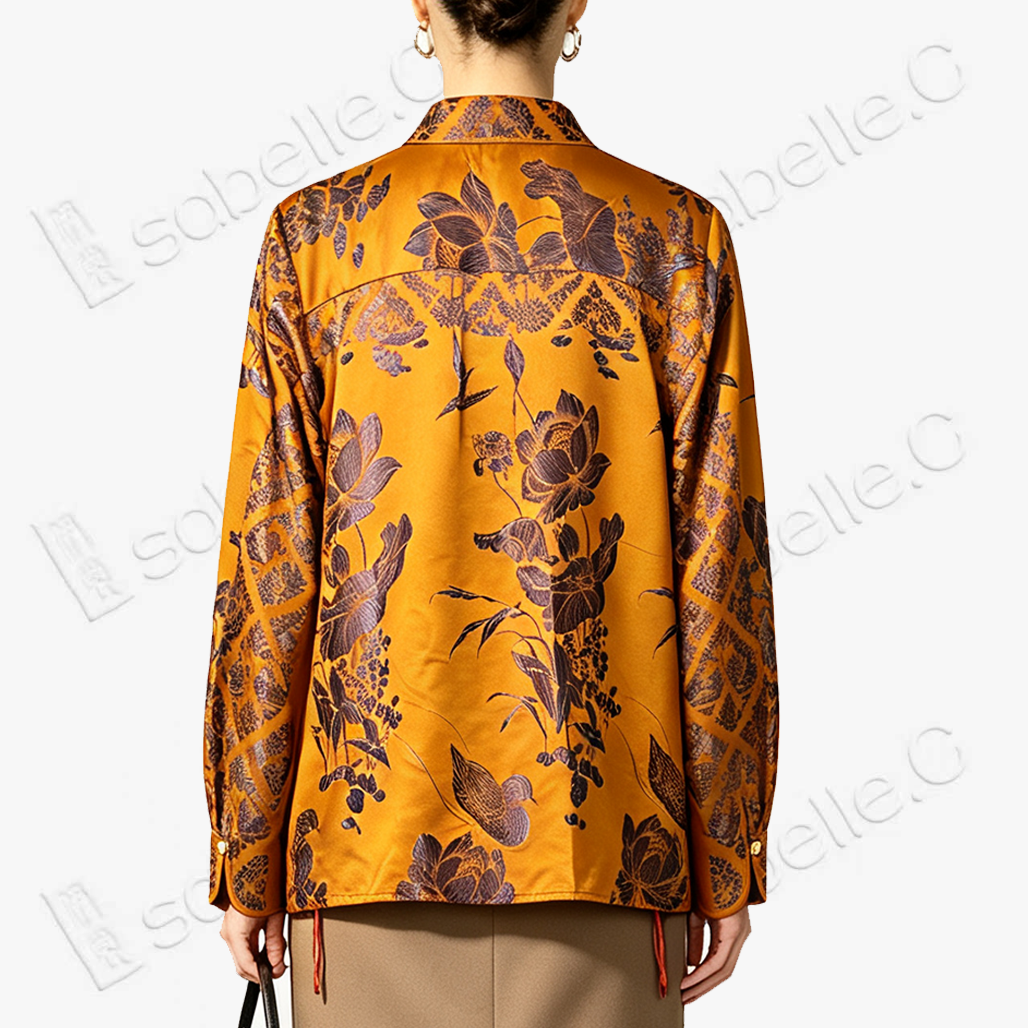 Vintage Silk Cross-collar Outerwear - 古董老緞襯衫外套
