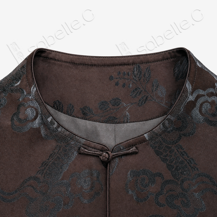 Vintage Silk‑Satin Jacket - 古董真絲老緞鳳紋收腰外套