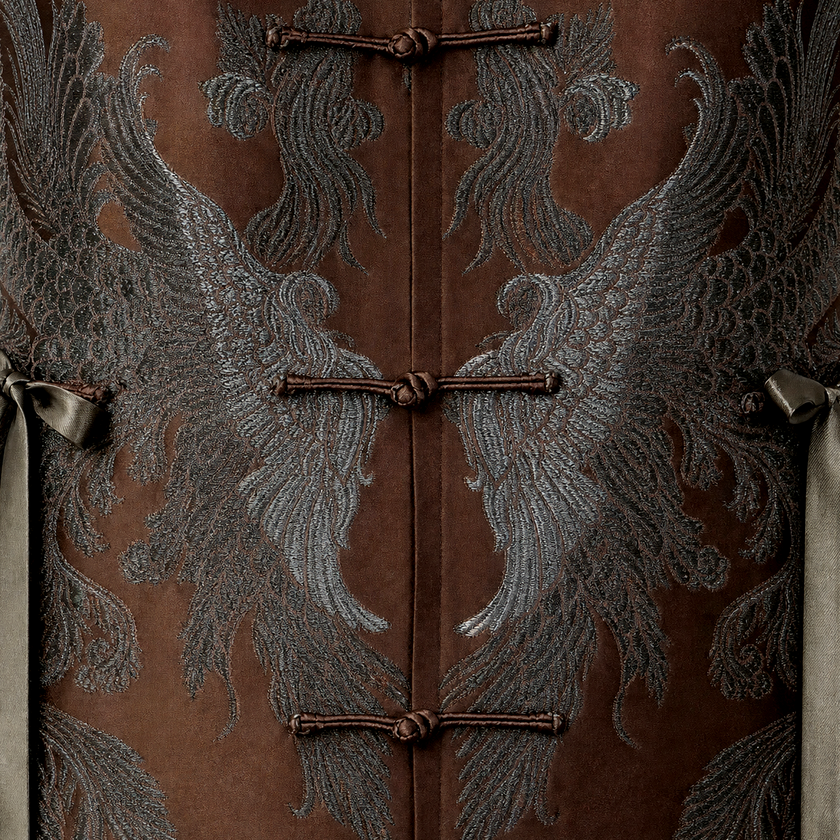 Vintage Silk‑Satin Jacket - 古董真絲老緞鳳紋收腰外套