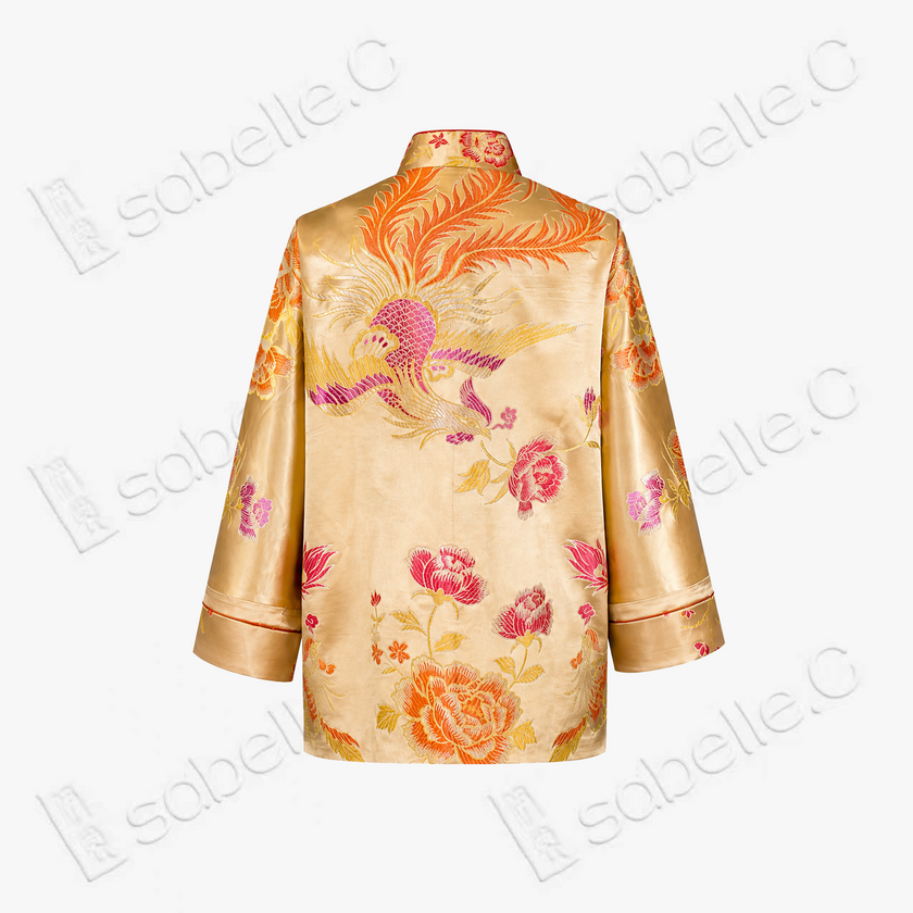 Vintage Silk‑Satin Jacquard Blazer - 真絲老緞外套