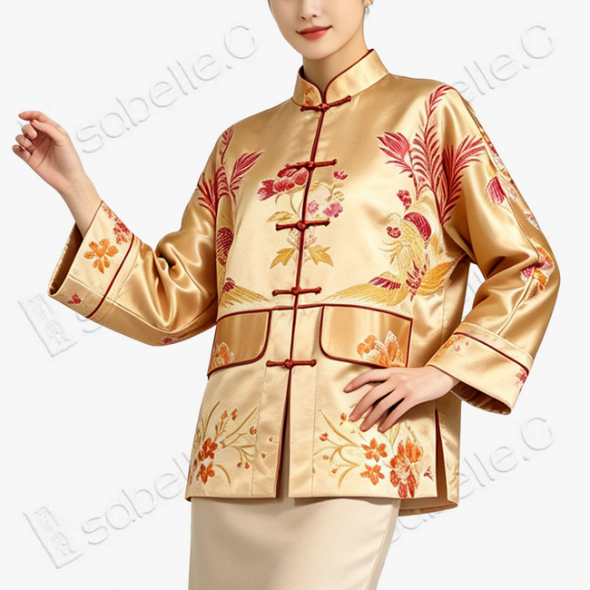 Vintage Silk‑Satin Jacquard Blazer - 真絲老緞外套