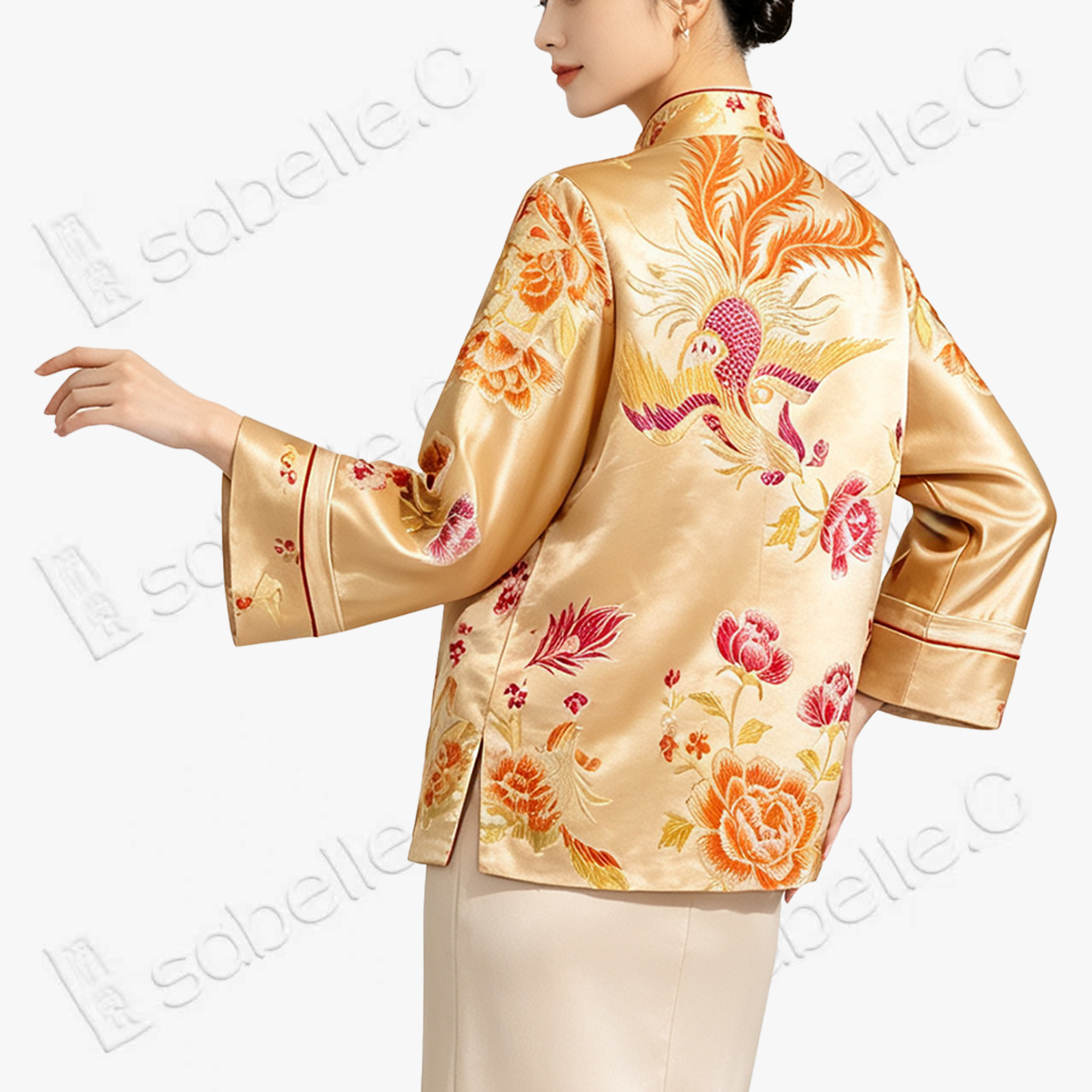 Vintage Silk‑Satin Jacquard Blazer - 真絲老緞外套