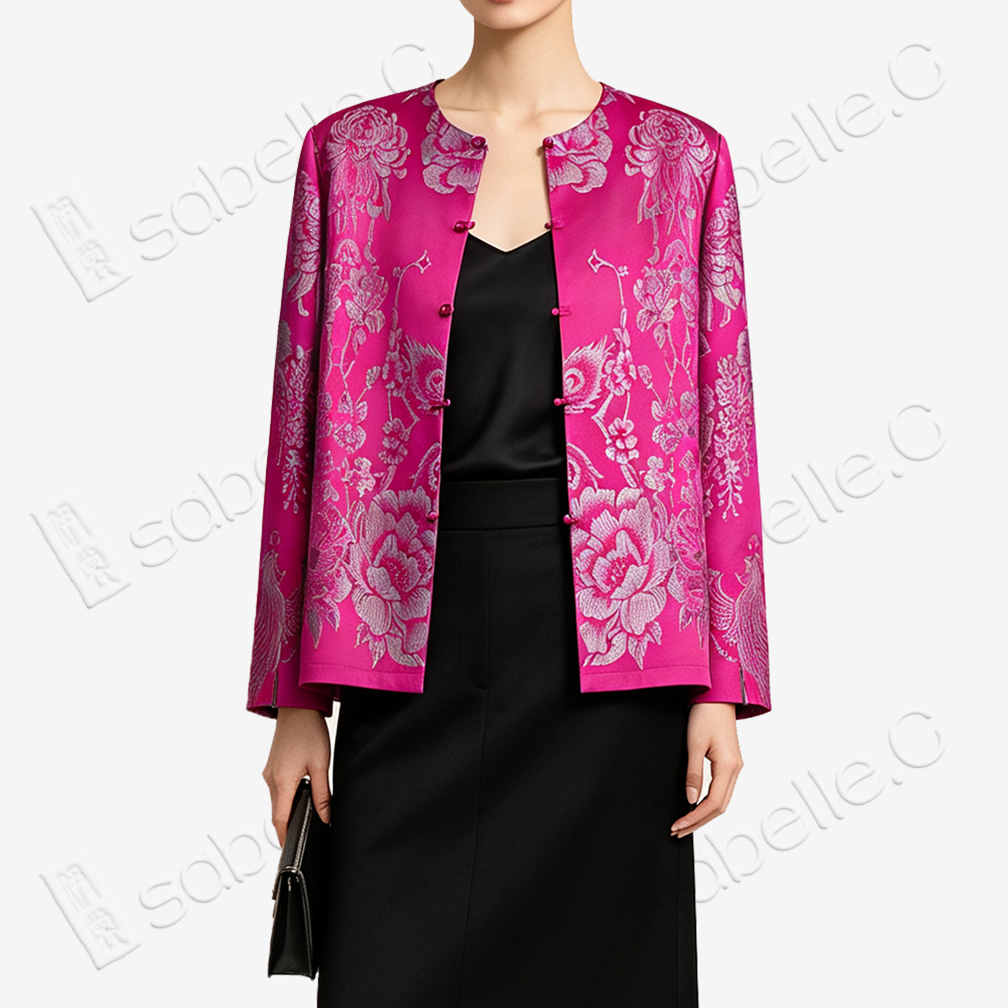 Vintage Silk‑Satin Jacquard Blazer - 真絲老緞外套